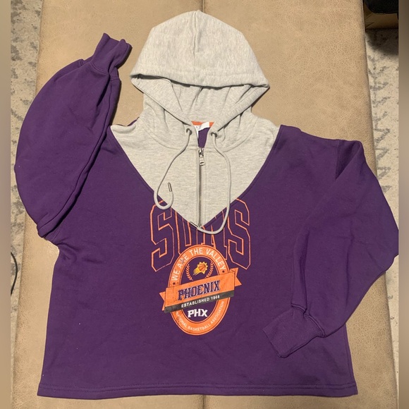 WEAR By Erin Andrews NBA Phoenix Suns 1/4 Zip Hoodie Jacket Oversizd W Size XS - Picture 3 of 8